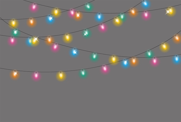 Ilustración vectorial de fondo de las luces de Navidad