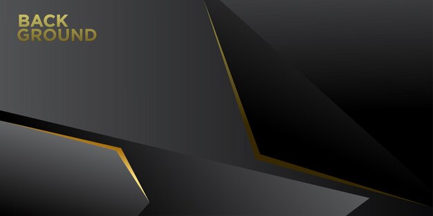 Ilustración vectorial Fondo minimalista abstracto negro y dorado