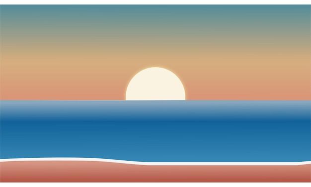 Ilustración vectorial de fondo del océano al atardecer libre
