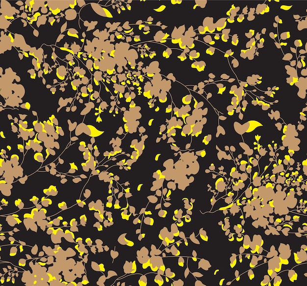 Ilustración vectorial de fondo de patrón sin costuras de arte abstracto textil de texturas de flores tsim