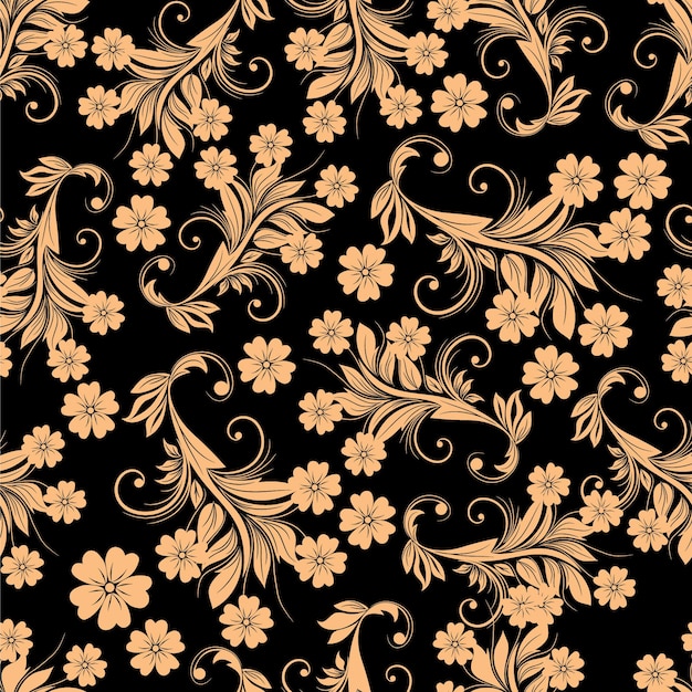 Ilustración vectorial de fondo de patrón sin costuras de arte abstracto textil de texturas de flores tsim