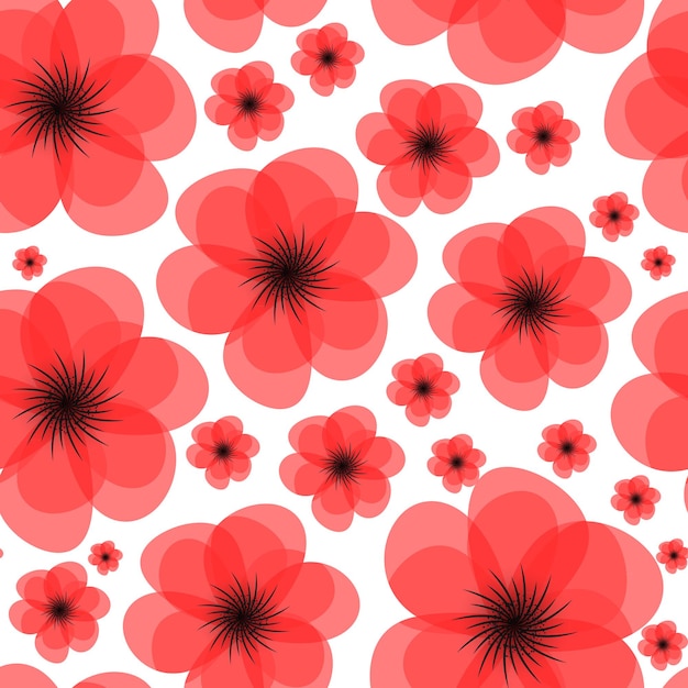 Ilustración vectorial de fondo con patrón sin costuras floral