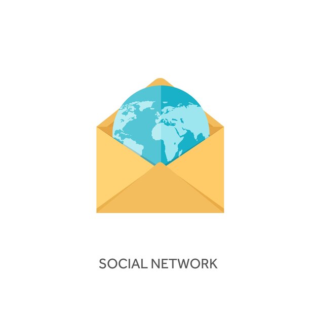 Ilustración vectorial de fondo plano con el concepto de correo electrónico de cartas de fondo de spam de SMS de escritura