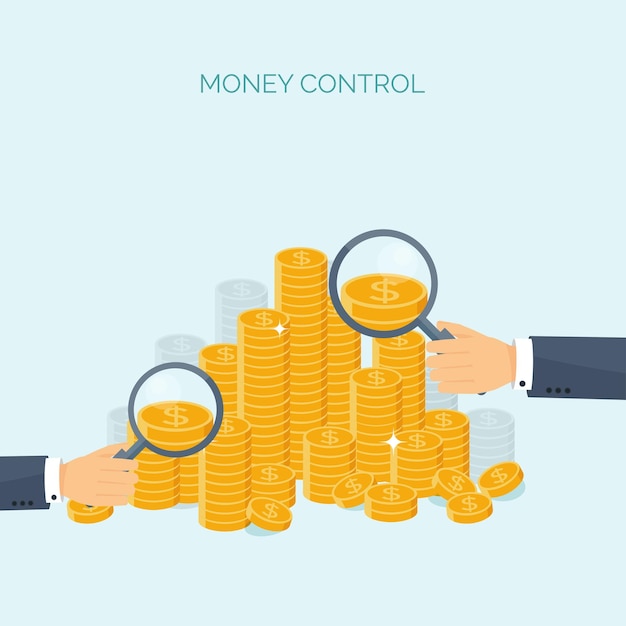 Ilustración vectorial de fondo plano con dinero dinero haciendo depósitos bancarios financieros