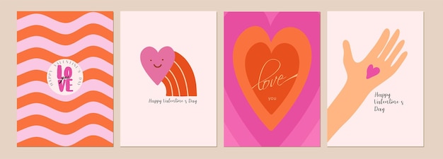 Ilustración vectorial del fondo de la portada de las tarjetas de Feliz Día de San Valentín