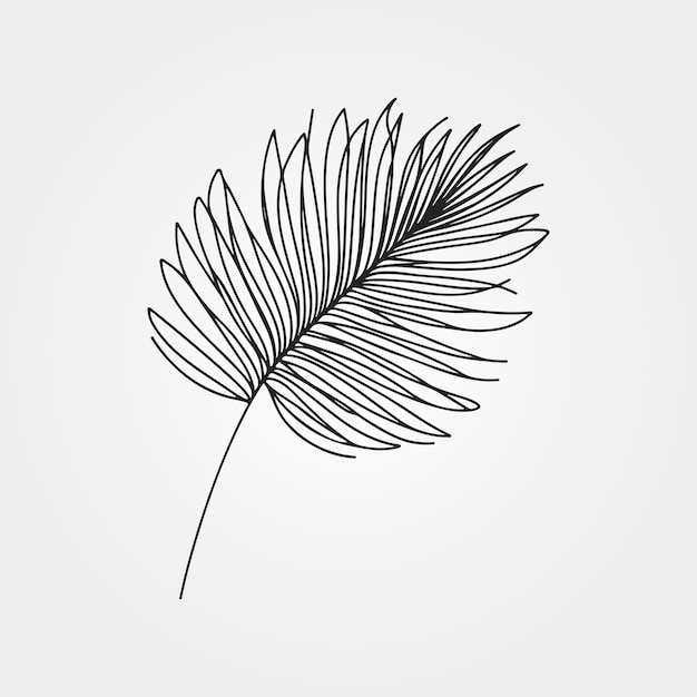 Ilustración vectorial de fondo de la silueta de un hermoso conjunto de hojas de palma