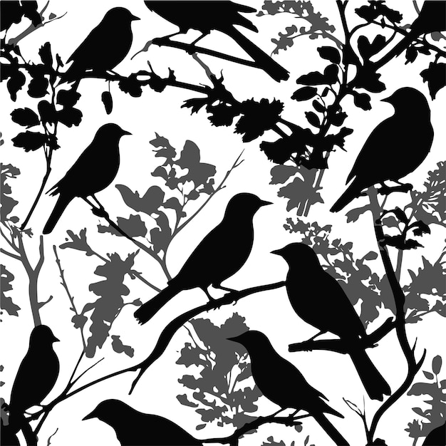 Ilustración vectorial de fondo de la silueta de un pájaro