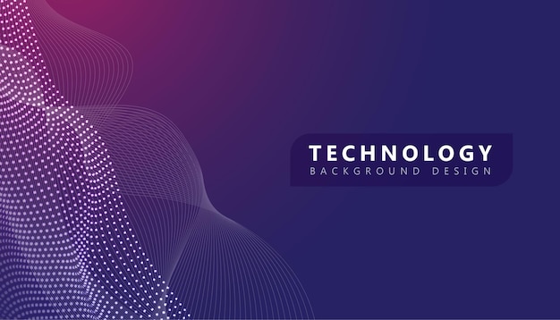 Ilustración vectorial de fondo de la tecnología digital de ondas de partículas