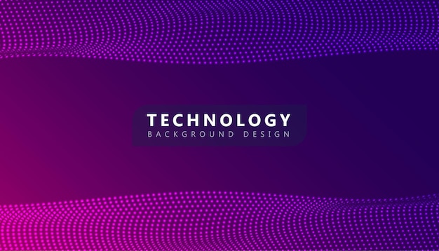 Ilustración vectorial de fondo de la tecnología digital de ondas de partículas