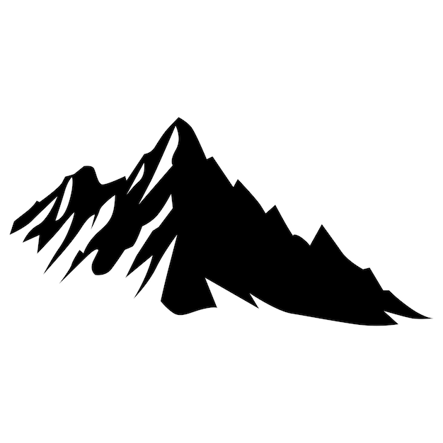 Ilustración vectorial de fondo transparente con silueta de montaña