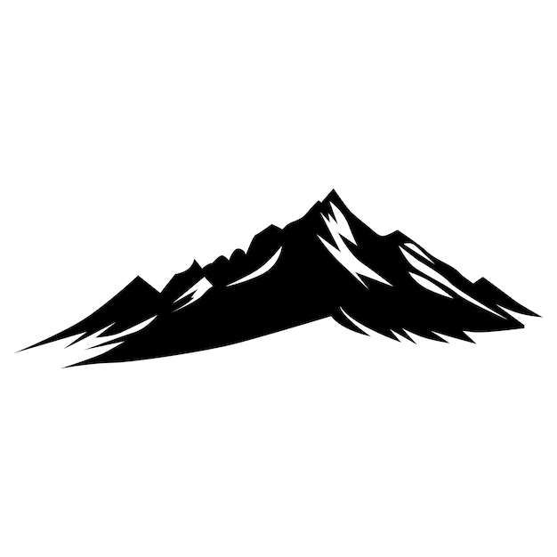 Ilustración vectorial de fondo transparente con silueta de montaña