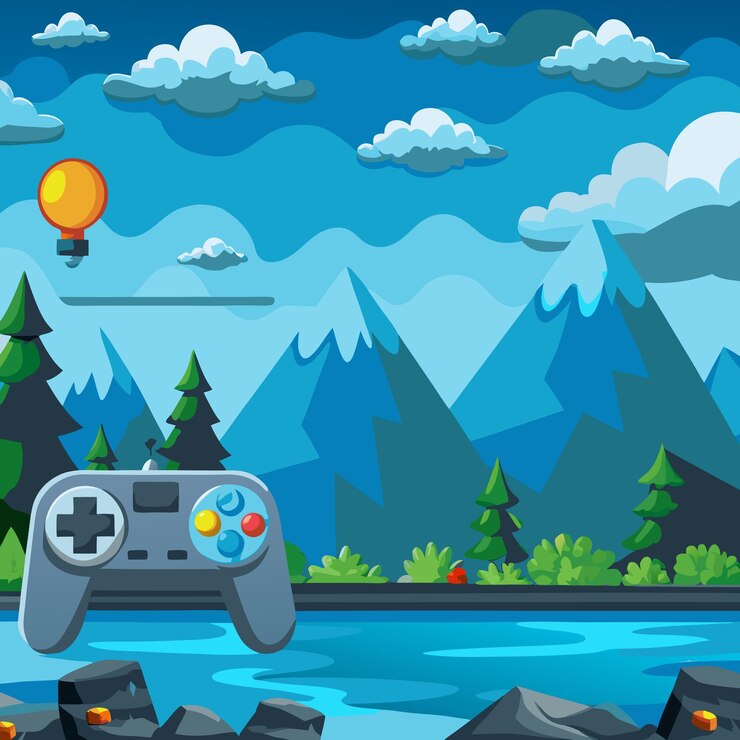 Vector ilustración vectorial del fondo del videojuego