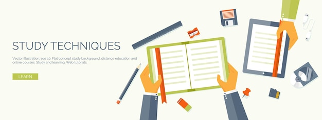 Ilustración vectorial fondos planos establecer educación a distancia cursos en línea escuela web