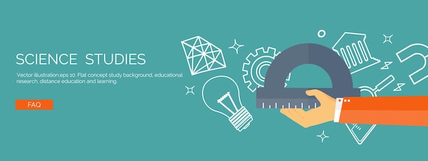 Ilustración vectorial fondos planos establecer educación a distancia cursos en línea escuela web