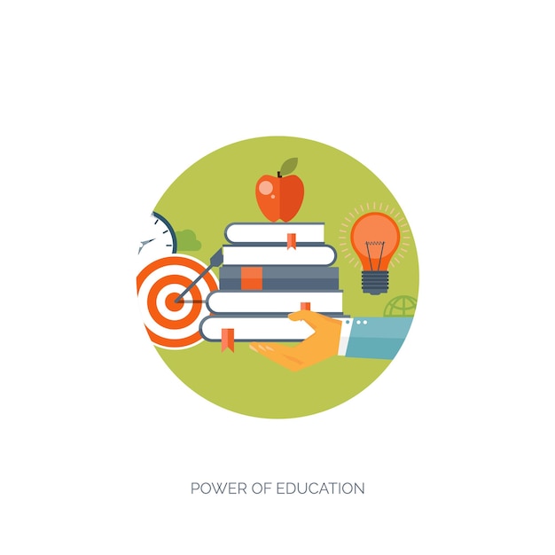 Ilustración vectorial fondos planos establecer educación a distancia cursos en línea escuela web