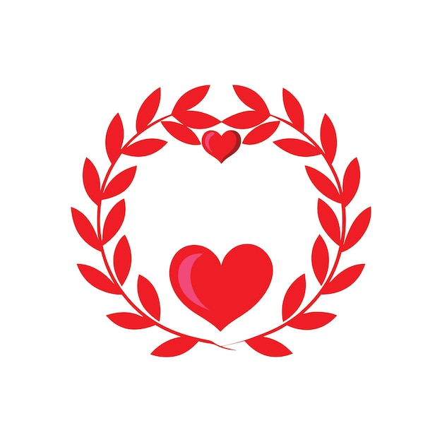Ilustración vectorial en forma de corona de corazón