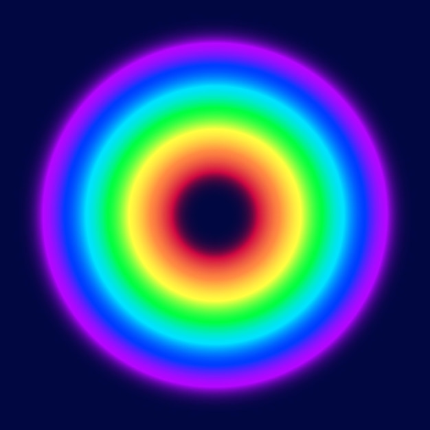 Ilustración vectorial de forma redonda de gradiente colorido del círculo del arco iris