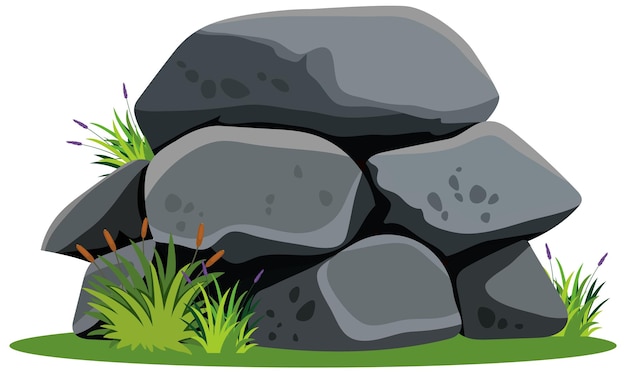 Ilustración vectorial de formaciones de piedra estilizadas