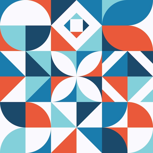 Ilustración vectorial de formas geométricas abstractas de colores azul y rojo