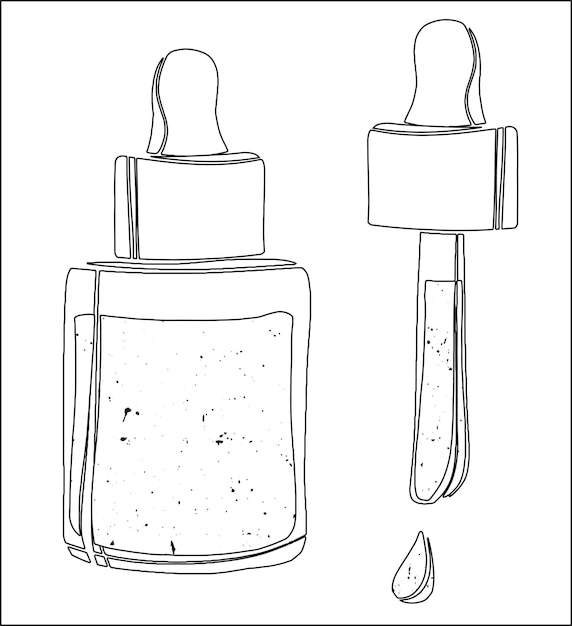 Ilustración vectorial de un frasco de cosméticos fundación para maquillaje facial producto de belleza de embalaje negro