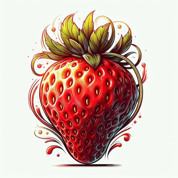 Ilustración vectorial de fresa, imagen, papel pintado, icono, avatar y emoji