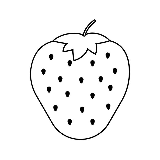 Ilustración vectorial de fresa de línea plana