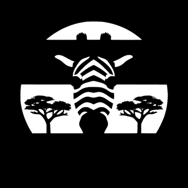 Ilustración vectorial de África en blanco y negro