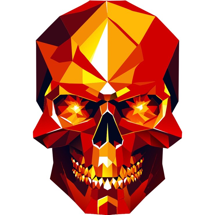 Vector ilustración vectorial frontal del cráneo de vidrio