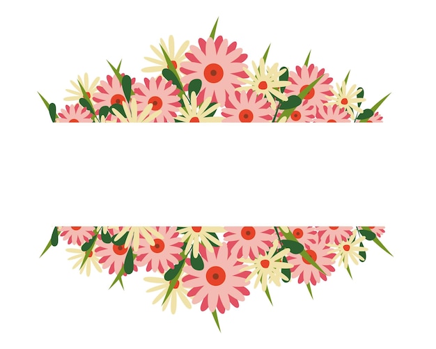 Ilustración vectorial de la frontera de la flor