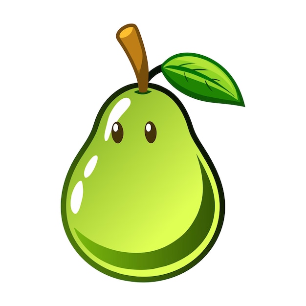 Ilustración vectorial de la fruta de la pera Nashi Frutas de guayaba sobre un fondo blanco