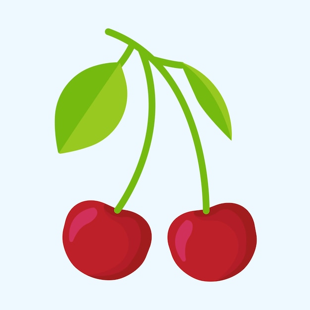 Ilustración vectorial de frutas de cereza de dibujos animados