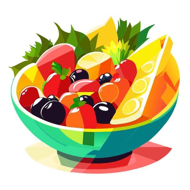 Vector ilustración vectorial de frutas de ensalada