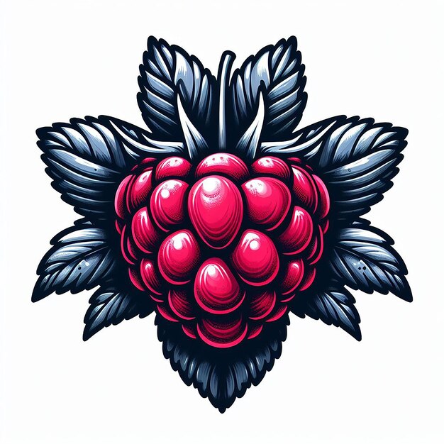 Ilustración vectorial de frutas de frambuesa imagen de fondo de pantalla icono de avatar emoji