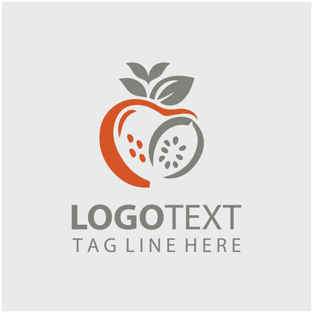 Ilustración vectorial de las frutas del logotipo