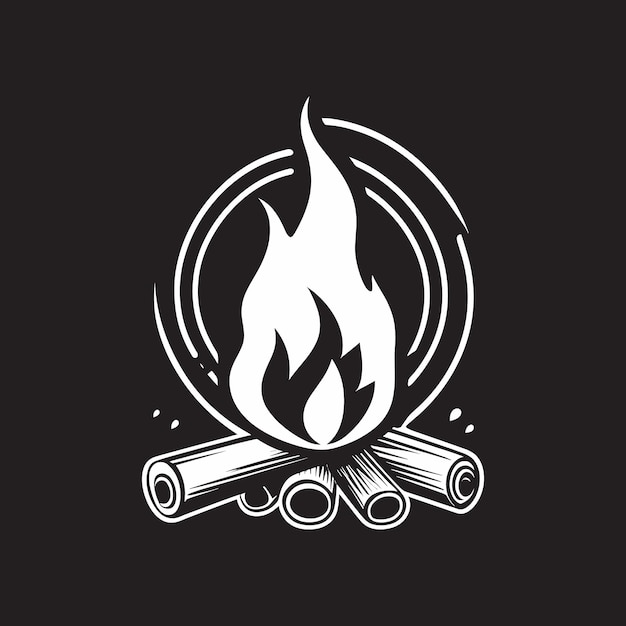 Ilustración vectorial de fuego dibujada a mano en el estilo de grabado de boceto