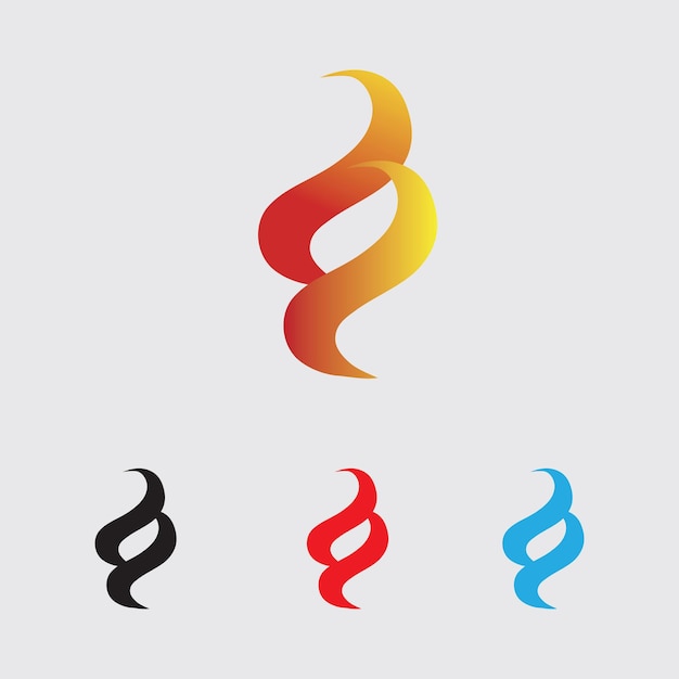 Ilustración vectorial de fuego y símbolo en fondo gris