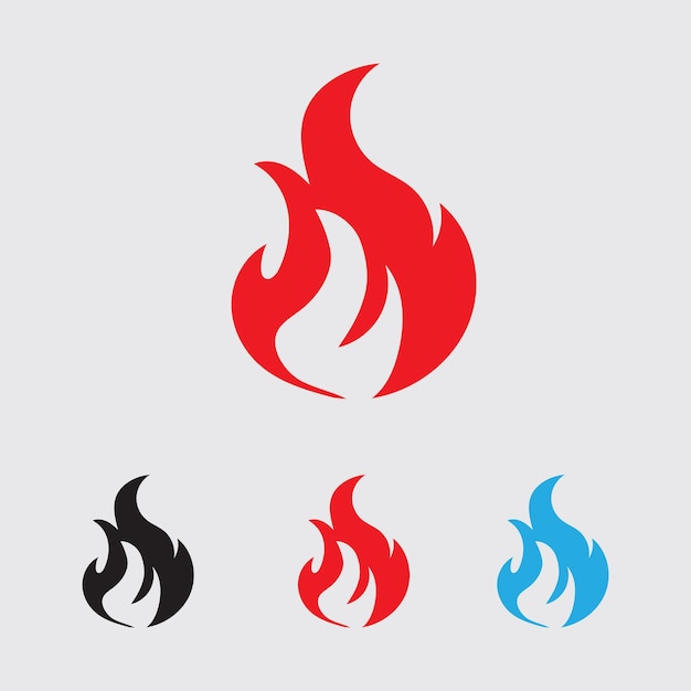 Ilustración vectorial de fuego y símbolo en fondo gris