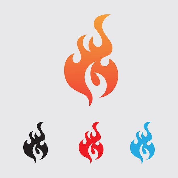 Ilustración vectorial de fuego y símbolo en fondo gris