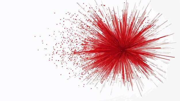 Ilustración vectorial de fuegos artificiales de dibujos animados de color rojo vibrante aislada