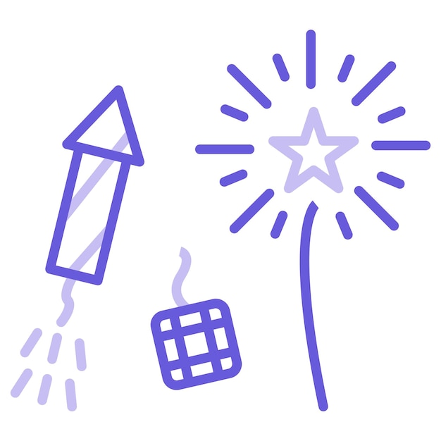 Ilustración vectorial de fuegos artificiales