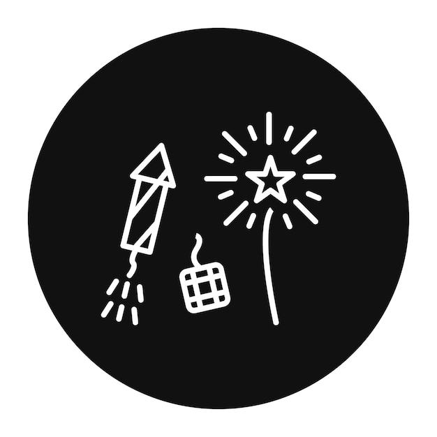 Ilustración vectorial de fuegos artificiales