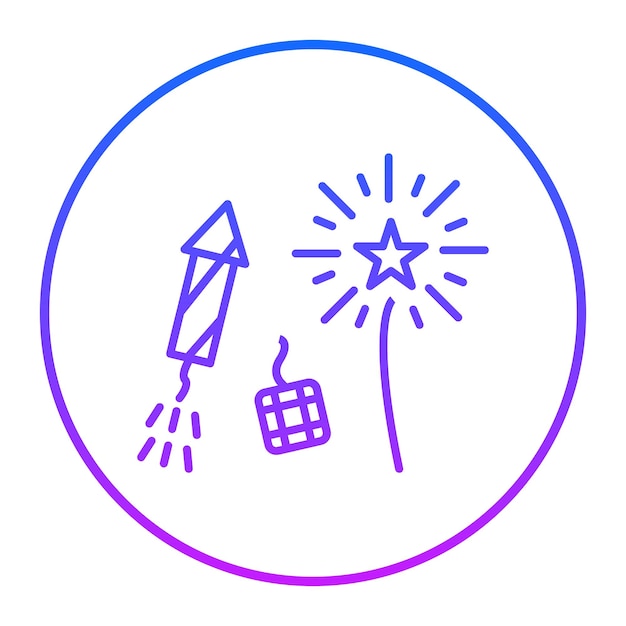 Ilustración vectorial de fuegos artificiales