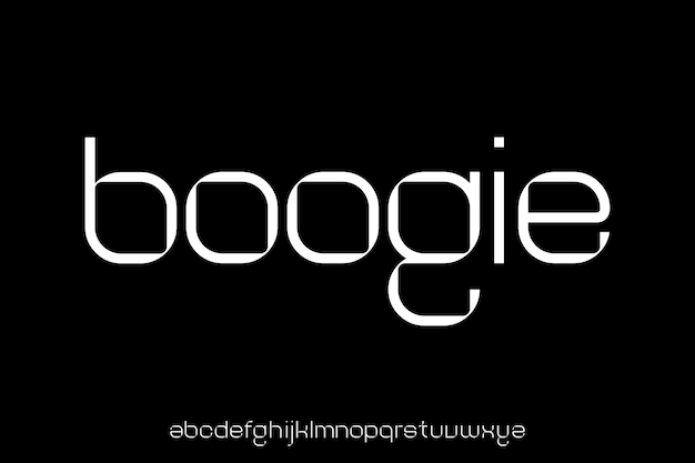 Ilustración vectorial de la fuente de exhibición del alfabeto boogie decorativo moderno