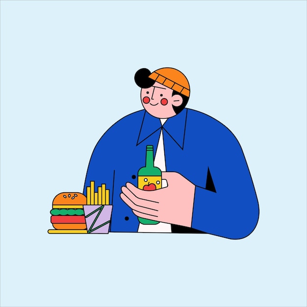 Ilustración vectorial Fun amp Jugoso personaje finlandés