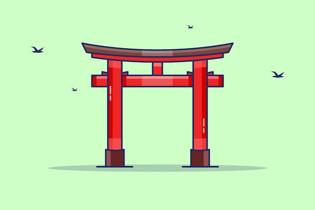 ilustración vectorial de Fushimi Inari Taisha