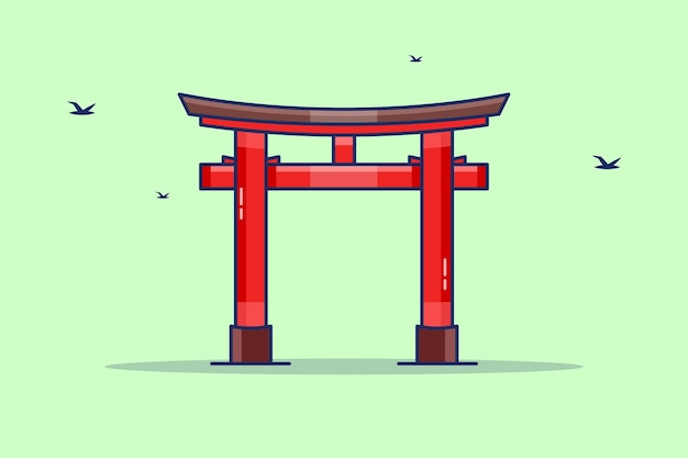 ilustración vectorial de Fushimi Inari Taisha