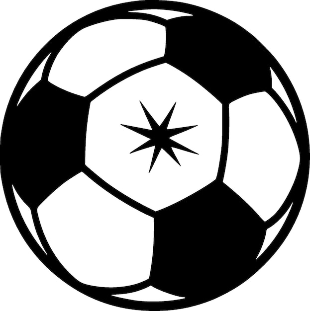 Vector ilustración vectorial de fútbol en blanco y negro