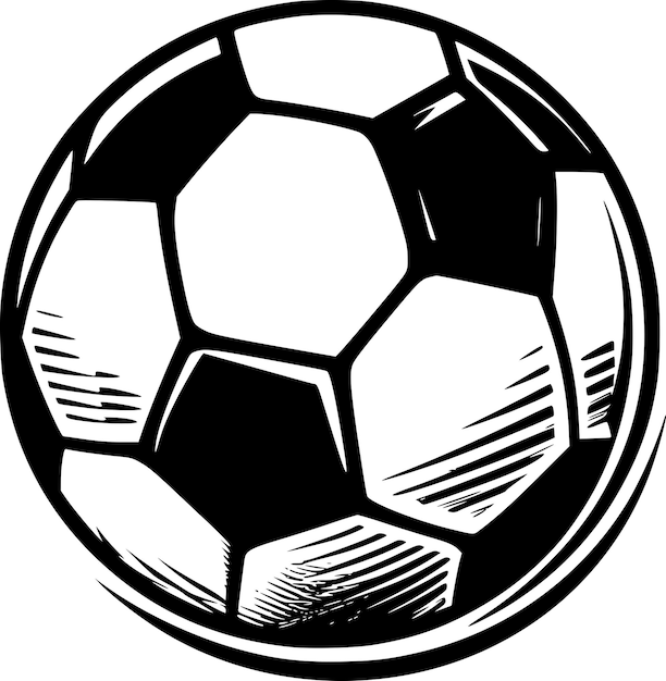 Vector ilustración vectorial de fútbol en blanco y negro