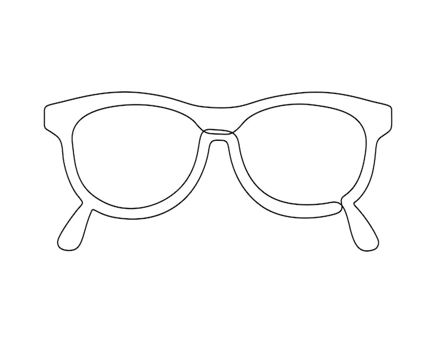 Ilustración vectorial de gafas de sol en una línea continua