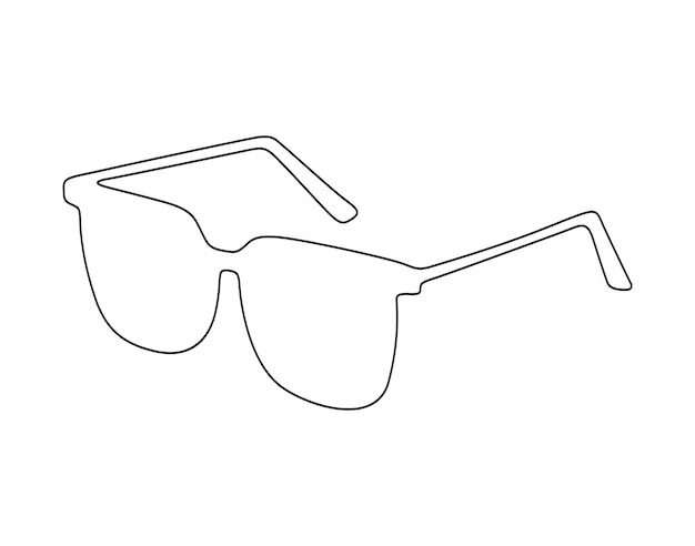 Ilustración vectorial de gafas de sol en una línea continua